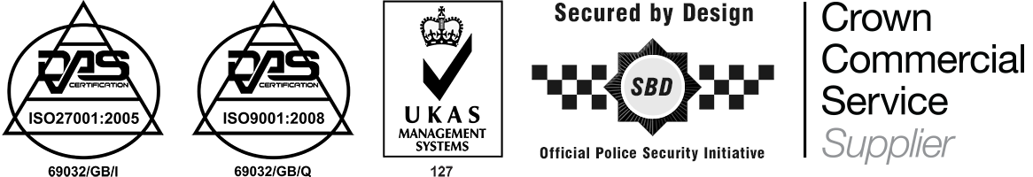ISO 9001, ISO 27001, UKAS, Secured By Design, and Crown Commercial Supplier Accreditation